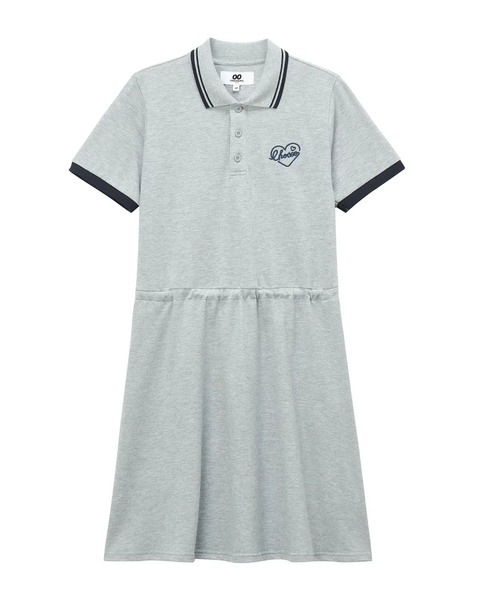  Chocoolate Polo Drawstring Mini Dress - Grey 