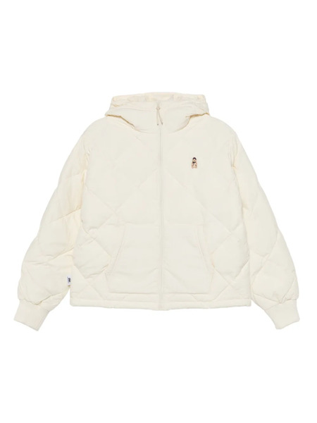  Chocoolate Quilted Hooded Puffer Jacket - White 