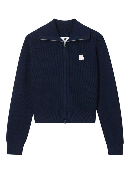  Chocoolate Ribbed-knit Cardigan - Blue 