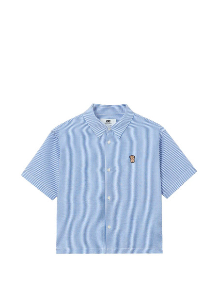  Chocoolate Short-sleeved Striped Shirt - Blue 