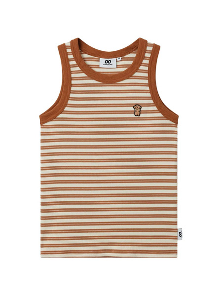  Chocoolate Striped Embroidered Top - Brown 