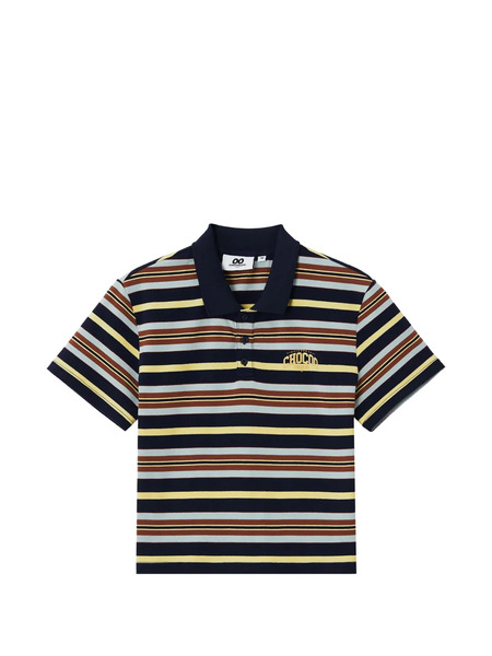  Chocoolate Striped Polo Top - Blue 