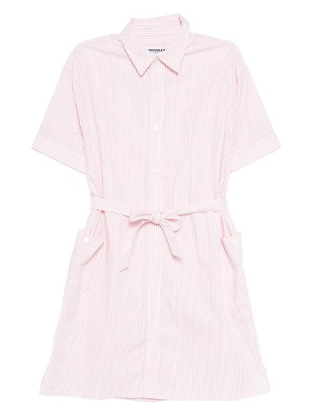  Chocoolate Striped-shirt Dress - Pink 