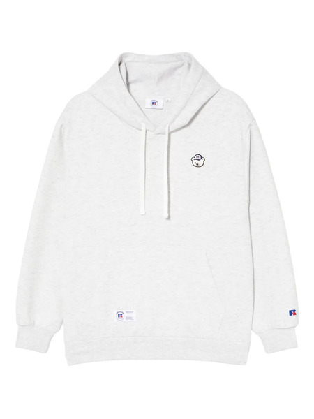  Chocoolate X Russell Athletic Bear-embroidered Hoodie - Grey 