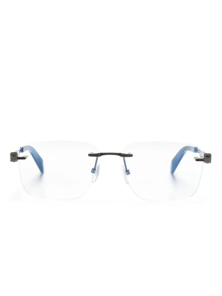  Chopard Eyewear Logo-engraved Frameless Glasses - Black 