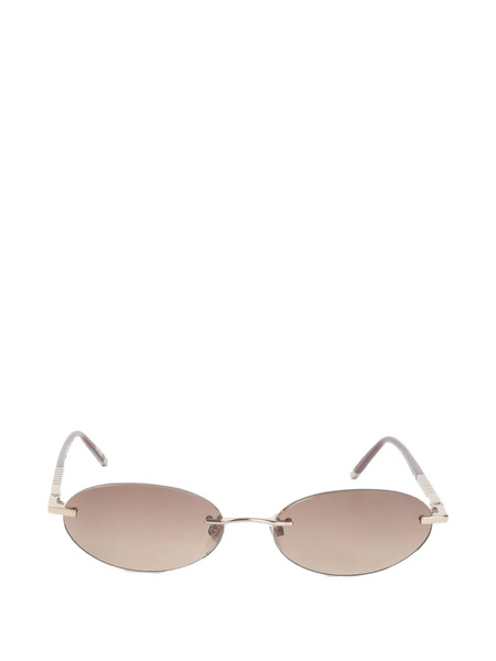  Chopard Eyewear Rimless Oval-frame Sunglasses - Gold 