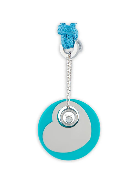  Chopard Pre-owned Diamond And Turquoise Pendant Necklace - Silver 