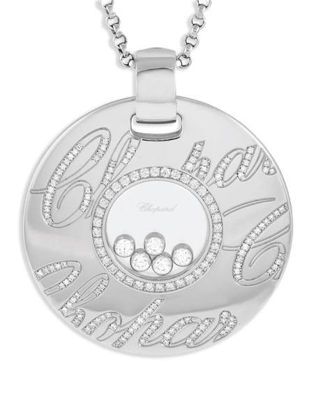  Chopard Pre-owned 18kt White Gold Happy Diamond Necklace 