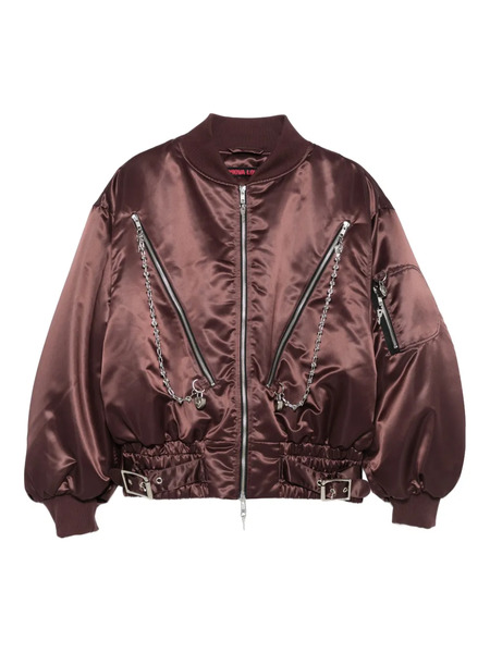  Chopova Lowena Chain-embellished Bomber Jacket - Brown 