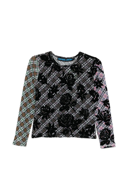  Chopova Lowena Picnic Check Top - Grey 