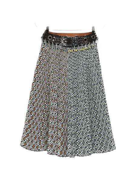  Chopova Lowena Raider Belt Print Midi Skirt - Grey 
