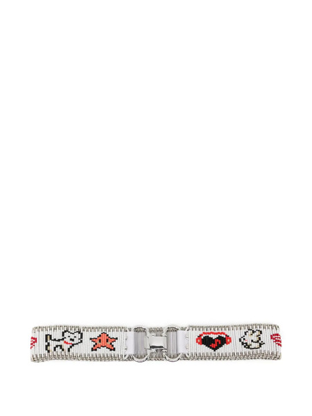  Chopova Lowena Safety Pin Beaded Belt - Silver 