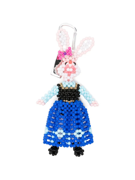  Chopova Lowena Warrior Rabbit Beaded Keyring - Blue 