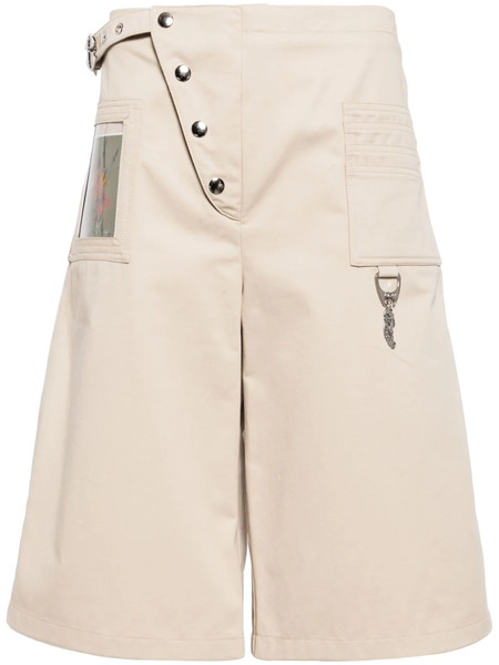  Chopova Lowena Wide-leg Cotton Shorts - Neutrals 