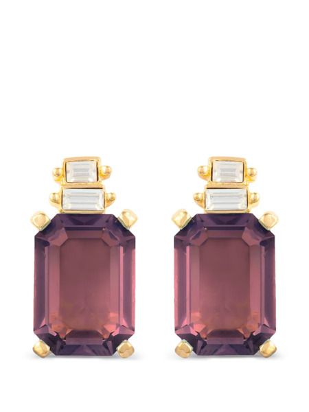  Christian Dior Pre-owned 1980 Amethyst Earrings - Gold 