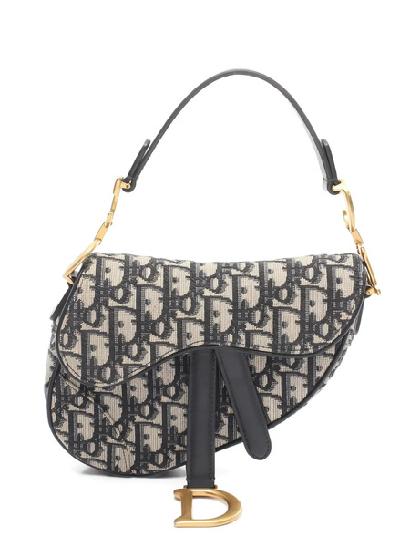  Christian Dior Pre-owned 2010 Mini Saddle Oblique Shoulder Bag - Neutrals 