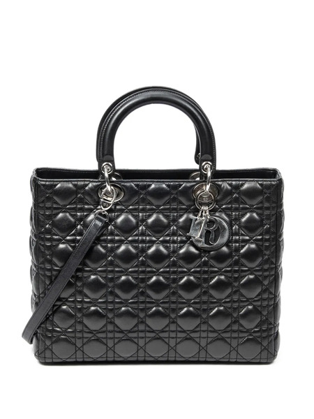  Christian Dior Pre-owned Quilted Leather Tote Bag - Black 
