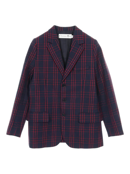  Christian Dior Pre-owned 2010s Check-pattern Blazer - Blue 