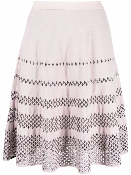  Christian Dior Pre-owned 2010s Perforated A-line Skirt - Purple 