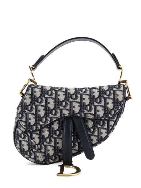  Christian Dior Pre-owned Saddle Handbag Oblique Canvas Mini Shoulder Bag - Blue 