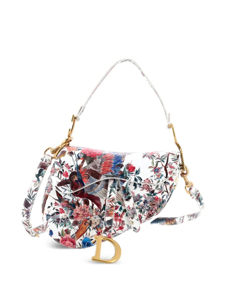  Christian Dior Pre-owned Saddle Handbag With Strap Printed Leather Medium Shoulder Bag - Multicolour 