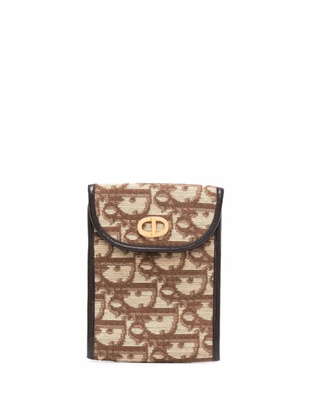  Christian Dior Pre-owned 1970 Trotter Checkbook Clutch - Brown 