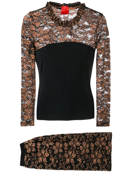  Christian Lacroix Pre-owned 1990s Floral Lace Suit - Neutrals 