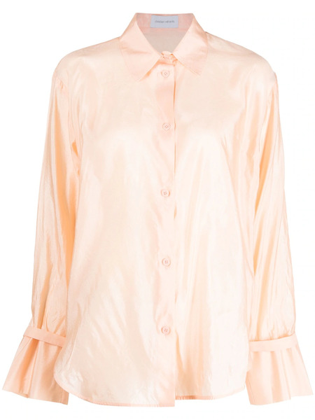  Christian Wijnants Cuff Strap Silk Shirt - Neutrals 