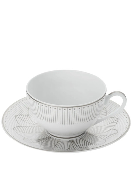  Christofle Malmaison Impériale Tea Cup And Saucers (set Of Two) - White 