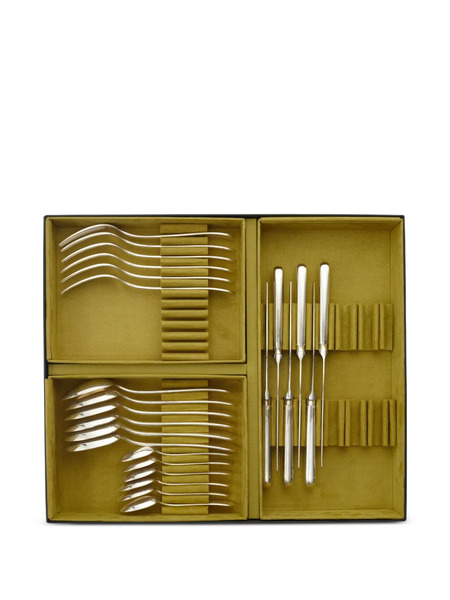  Christofle Perles Sculpted Flatware Six-person Setting - Black 