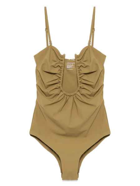  Christopher Esber Arced Ruched Swimsuit - Brown 