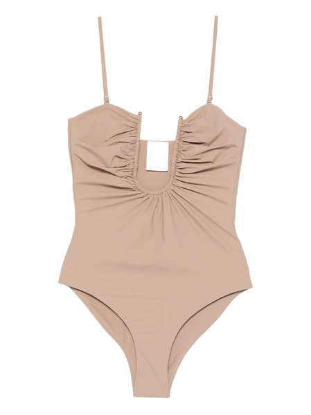  Christopher Esber Arced Ruched Swimsuit - Neutrals 
