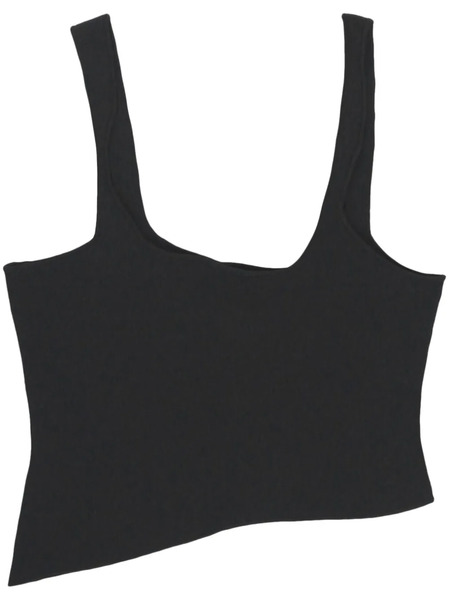  Christopher Esber Asymmetric Ribbed-knit Tank Top - Black 