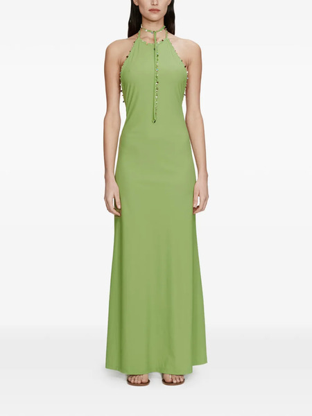  Christopher Esber Beach Quartz Halterneck Embellished Dress - Green 