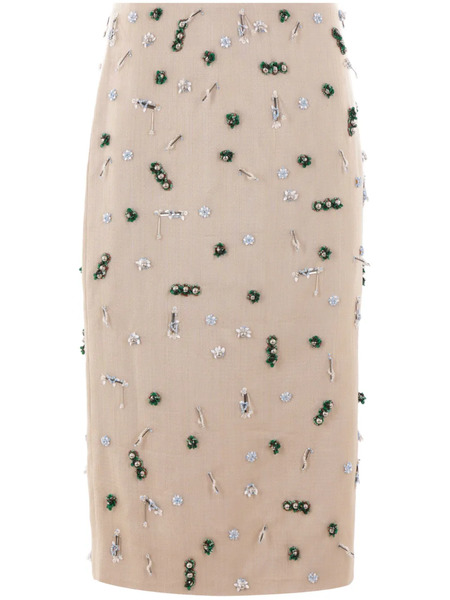  Christopher Esber Beaded Midi Skirt - Neutrals 