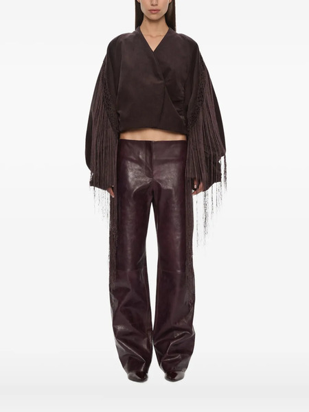  Christopher Esber Corduroy Cocoon Fringed Jacket - Brown 