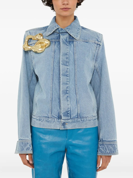  Christopher Esber Corsage Denim Jacket - Blue 