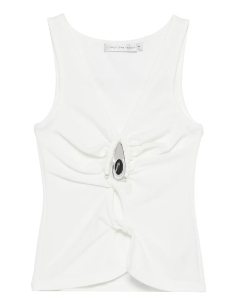  Christopher Esber Crystal-pendant Tank Top - White 