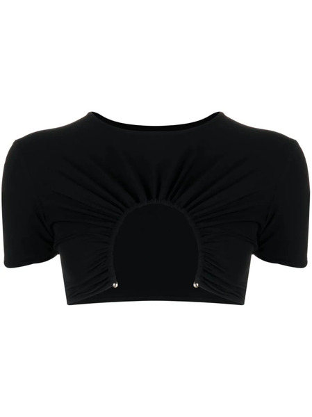  Christopher Esber Cut-out Cropped T-shirt - Black 