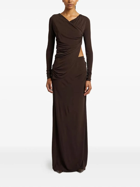 Christopher Esber Cut-out Draped Maxi Dress - Brown 