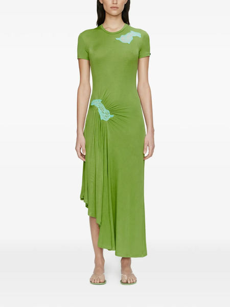  Christopher Esber Delphin Lace-panelled Midi Dress - Green 