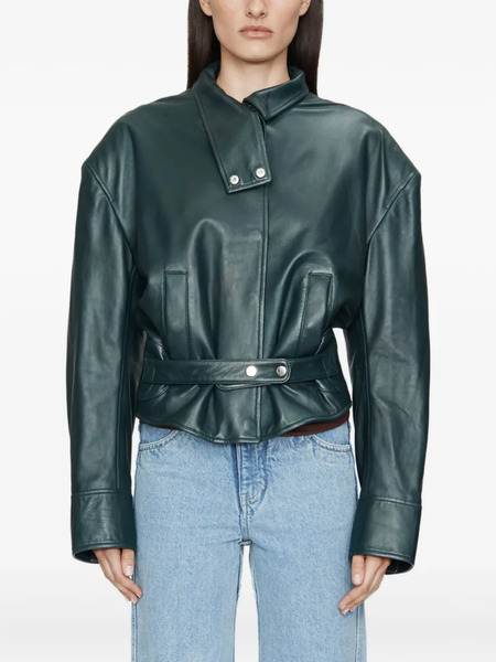  Christopher Esber Eddie Belted Leather Jacket - Green 