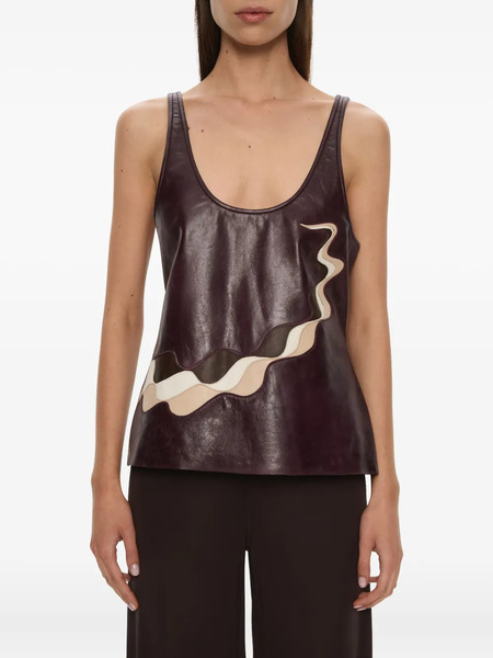  Christopher Esber Fragment Leather Tank Top - Red 