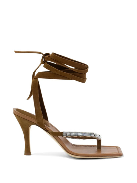  Christopher Esber Frida Pierced Heel Sandals - Brown 