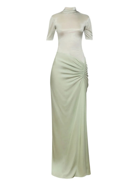  Christopher Esber Fusion Ruched Tee Gown Maxi Dress - Green 
