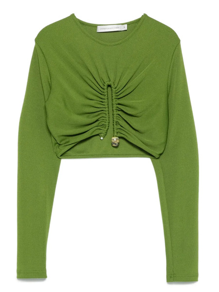  Christopher Esber Gathered-effect Ribbed Crop Top - Green 