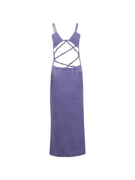  Christopher Esber Lattice Midi Dress - Purple 