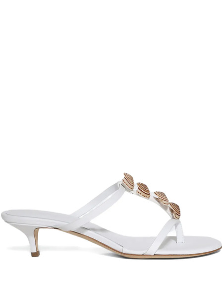  Christopher Esber 40mm Sundial Seashell Heeled Sandals - White 
