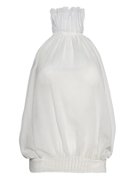  Christopher Esber Pintucked Halterneck Top - White 