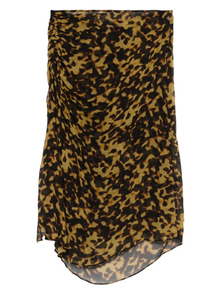  Christopher Esber Printed Ruched Midi Skirt - Brown 